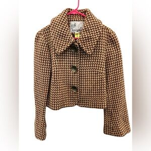 EUC Kenzie Houndstooth Cropped Jacket